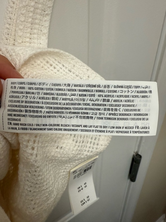 Abercrombie And Fitch White Crochet Tie Front Knit Tank Top Size XXS NWT - Picture 6 of 7